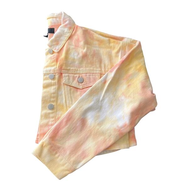 F21 Forever 21 Colorful Cropped Denim Tie Dye Jacket - Picture 3 of 15